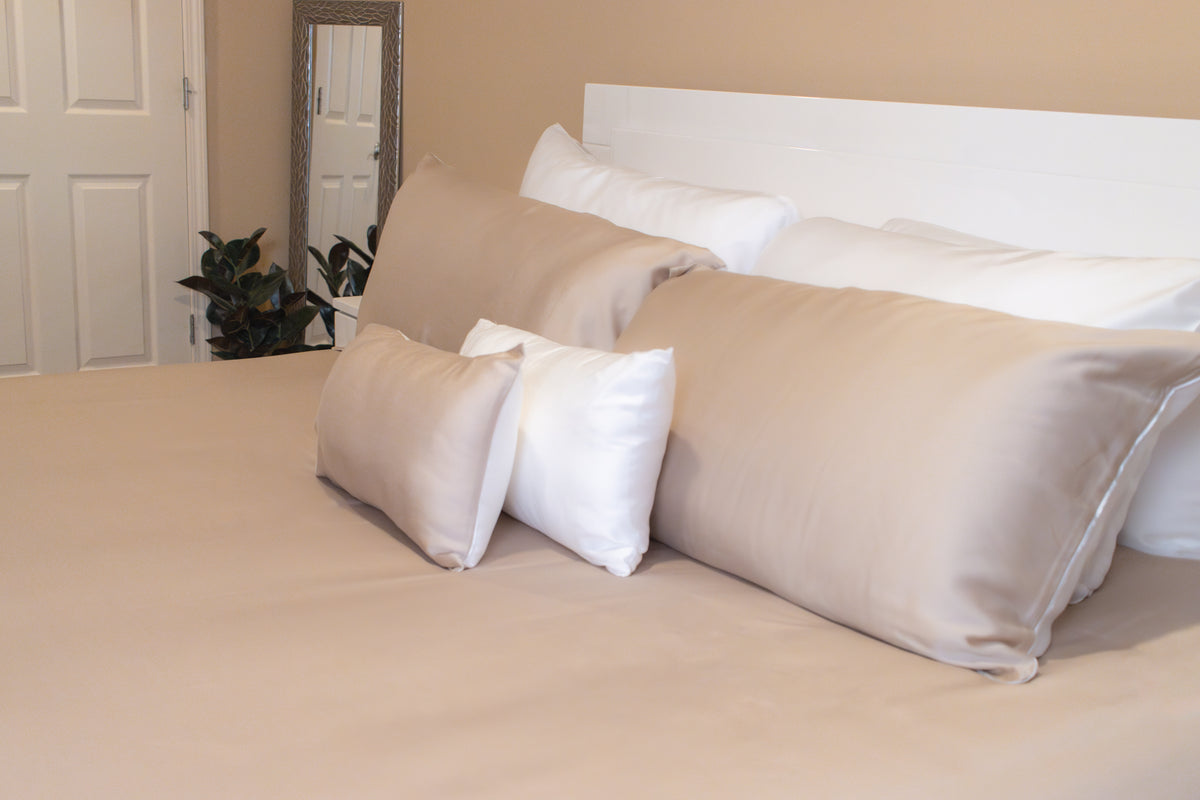 Washed cotton duvet cover with a relaxed, lightly wrinkled texture on a bed